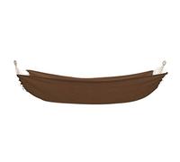Hamac XL 260 x 150 cm marron en coton et polyester avec suspension et mousqueton pour jardin, balcon, terrasse, camping et détente en plein air