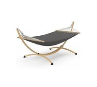 IDMarket - Hamac XL avec support métal effet bois - Toile grise