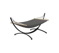 Hamac XL avec support métal noir et toile gris anthracite