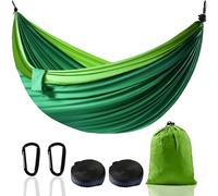 Hamac XXL 2 Places 300 x 200 cm - Pliable, Ultra-Léger et Portable - Hamac Extérieur avec Capacité de 300 kg - Idéal pour Jardin, Camping, Voyage, Balcon et Intérieur (Vert)