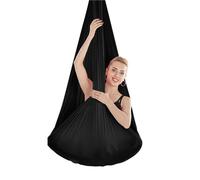 Hamac Yoga Aérien Hamac de Yoga aérien en soie, haute résistance, 5x2.8m, balançoire, ceintures à Inversion volante, for gymnastique, exercice domicile, Fitness(Black)