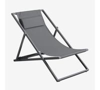 Hamaca pliante avec coussin en acier Jensy Gris Graphite Gris