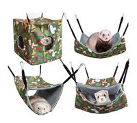 Hamacs à Rat Suspendus avec Sangles, lit Cochon d'Inde Doux et Lavable pour Planeur de Sucre Chinchilla, 1 Ensemble/4 pièces |.Lit pour Rats
