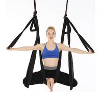 Hamacs de yoga aérien,Balançoire de yoga antigravité ultra-résistante,Kit de trapèze aérien - Exercices d'inversion, Amélioration de la flexibilité et de la résistance du noyau （noir）