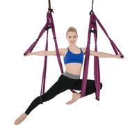 Hamacs de yoga aérien,Balançoire de yoga antigravité ultra-résistante,Kit de trapèze aérien - Exercices d'inversion, Amélioration de la flexibilité et de la résistance du noyau （lila）