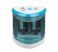 HAMAGI Aiguiseur électrique - Taille-Crayon à Double Trou avec Couvercle Coulissant - Taille-Crayon portatif à arrêt Automatique enfichable pour 6-12 mm avec Plateau à copeaux Haute capacité