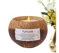 HAMAGI Bougie dans Une Noix Coco Naturelle | Bougie d'aromathérapie Multi-Saveurs | Décoration d'intérieur Bougie Bol Noix Coco, Cadeau Bougie parfumée pour la Pendaison