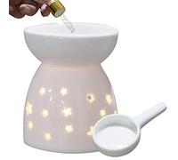 HAMAGI Brûleur à mazout - Brûleur à Huile Essentielle évidé en céramique pour Huile parfumée,Lampe d'aromathérapie en céramique pour Salon Balcon Patio Porche Jardin