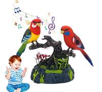 HAMAGI Perroquet Parlant | Simulation Voix contrôle à Piles électriques Mignons - Sparrow Bird répète ce Que Vous Dites, Jouet électrique à Induction pour Perroquet pour Jardin