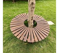 Hamankim Banc d'arbre en Bois Massif, Banc de Jardin Enveloppant, sièges de pelouse extérieurs Toutes Saisons, bancs à Lattes incurvées Semi-circulaires durables pour Patio Parc arrière-Cour(Round)