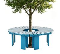Hamankim Banc d'arbre en Bois Massif siège à Lattes Enveloppant Autour du Parc mobilier de Patio extérieur décoratif bancs de Loisirs Fonctionnels Chaise incurvée résistante aux intempéries(Round)