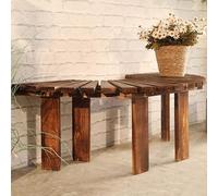 Hamankim Banc en Bois Enveloppant Autour des sièges extérieurs de Jardin Banc décoratif Semi-Circulaire, bancs durables Toutes Saisons pour Patio pelouse détente Exposition de Plantes en Pot(Round)