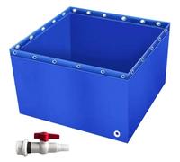 Hamankim Bassin d'élevage de Poissons en Toile imperméable - Réservoir d'eau d'extérieur, Aquarium ou Piscine avec vanne de vidange - Bassin à Poissons temporaire Pliable et Multifonction(6x5x1.0m)