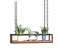 Hamankim Étagère Flottante, étagères suspendues au Plafond, jardinière en Bois, étagère décorative de 60/80/100/120/140cm étagère d'exposition Porte-Verres à vin pour Bar ou Restaurant(A,60x25x15cm)