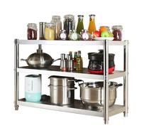 Hamankim Étagère Industrielle Table de Travail réglable Support de Rangement pour Four à Micro-Ondes, étagère Verticale en Acier Inoxydable pour Garde-Manger Cuisine sous-Sol buanderie(120x50x80cm)