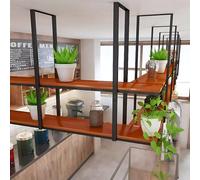 Hamankim Étagères de Rangement suspendues, Support pour casseroles et poêles de Cuisine, étagère à Fleurs, Porte-Bouteilles Moderne Support à Plantes créatif Peu encombrant pour Balcon(150x30x80cm)