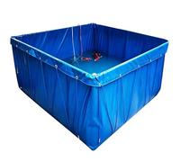 Hamankim Étang à Poissons extérieur en Toile PVC Stockage d'eau Hors Sol réservoir d'élevage Multi-Usage pour Animaux Aquatiques Irrigation de Jardin réservoir de rétention en bâche Pliable(6x3x1.2m)