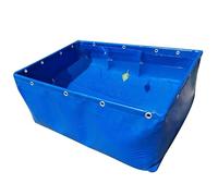 Hamankim Réservoir d'eau Pliable pour bassins à Poissons, Bassin temporaire Multifonction en Toile PVC, Aquarium Hors Sol pour l'élevage de carpes koï et l'irrigation du Jardin(6x4x1.0m)