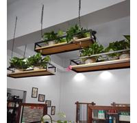 Hamankim Support Suspendu pour Pots de Fleurs, étagères décoratives avec chaînes métalliques et Structure en Fer, Porte-Bouteilles Flottant pour Balcon, Cuisine ou Bar.(A,140x25x15cm)