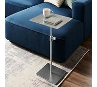 Hamankim Table d'appoint carrée relevable de Bar compacte pour Le Petit-déjeuner réglable en Hauteur avec Un piètement Robuste Table à thé ou à collation pour la Chambre Balcon terrasse(Top 35cm)
