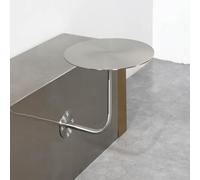 Hamankim Table d'appoint Ronde à Fixation Murale en Acier Inoxydable avec Support en L 11,8" 13,8" / 15,7" / 19,6" Table d'appoint pour pub, Salle à Manger, fête, Assemblage Facile(50x50x45cm)