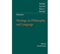 Hamann: Writings on Philosophy and Language