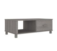 Hamar Table basse gris clair 100 x 55 x 35 cm en bois de pin massif et MDF, durable et élégante, pour salon et petites pièces, gris clair
