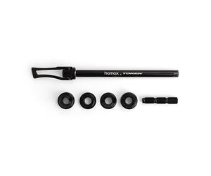 Hamax - Axe arrière universel 12mm TOKEN pour remorque vélo - Adaptateur d’attelage compatible VTT, Gravel et vélo route - 4 rondelles + 3 goujons inclus