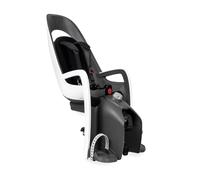 HAMAX Caress Siège enfant de vélo avec support de porte-bagages, blanc/gris, installation facile, sûr et confortable, adaptateur de porte-bagages Caress pour siège de vélo enfant Caress