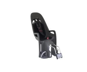 Hamax - Porte-bébé Zenith Gris-Noir - Fixation Cadre vélo - Harnais sécurité 3 Points - Repose-Pieds Ajustables - Rembourrage Amovible - Réflecteur Rouge intégré - Enfants 9 Mois à 22 kg