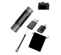 Hambea DC02 Kit d'accessoires pour appareil photo numérique, lecteur de carte OTG TF/SD + adaptateur USB vers USB-C + adaptateur USB-C femelle vers USB 3.0 + sac à cordon + dragonne de transport