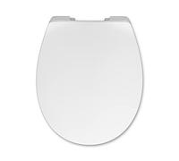 Hamberger 537897 Passat Slim Abattant de WC avec système d'abaissement Acier Inoxydable avec charnière d'arrêt Automatique Blanc, Weiß