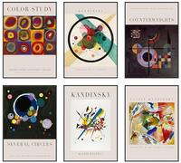 Hambient Tableau Decoration Murale Salon - Decoration Chambre - Tableaux, Posters et Arts Décoratifs - Deco Maison, Cuisine, Bureau (21 x 30 cm Sans Cadre, Art Abstrait Kandinsky)