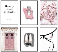 Hambient Tableau Decoration Murale Salon - Decoration Chambre - Tableaux, Posters et Arts Décoratifs - Deco Maison, Cuisine, Bureau (30 x 40 cm Sans Cadre, Coco Paris Pivoines)