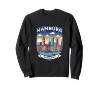 Hambourg Allemagne Voyage Souvenir Port City Skyline Graphic Sweatshirt