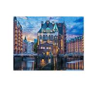 Hambourg: Vieux Quartier des entrepôts Speicherstadt，1000 Pièces Puzzle Défi Cérébral pour Enfants Bricolage Cadeau Amusant Jeu D'intérieur Décor À La Maison（50x70cm）-A40