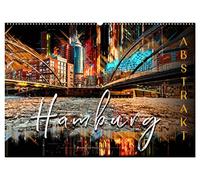 Hamburg abstrakt (Wandkalender 2026 DIN A2 quer), CALVENDO Monatskalender: Hamburg, bezaubernde Stadt an der Elbe in bunten Farben.