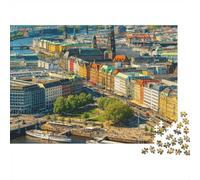 Hamburg Jigsaw Puzzles 1000 Pièces Recyclable Canal City Puzzle pour Elderly Éducatif Jeu Décompression Ideal pour Cadeau de Vacances Gift 52x38cm/1000 Pièces