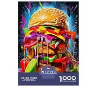 Hamburger 1000 Pièces Coffret Puzzle Puzzle Premium Carton Solide - DIY Familial Trop Amusant, Belle Déco, Cadeau D’Anniversaire pour Adultes Et Enfants 70x50cm/1000pcs