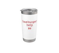 Hamburger Aidez-moi Rétro Style Machine À Écrire Sarcastique Gobelet isotherme en acier inoxydable double paroi