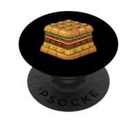 Hamburger Block Burger Brique de Construction PopSockets PopGrip Adhésif