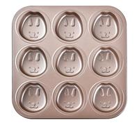 Hamburger Bun Moule Round Plateau de four Silicone Burger Bun Baking Tray avec 9 Cavités non Cuites en Boîte à Pâtisserie avec Porosité Dense pour l'outil de Cuisson Kichen (Brown2, One Size)