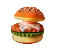 Hamburger Fidget Toy, Soft Squeeze Food Toy, Realistic Stress Relief Burger, Anti Stress Fun Durable Design for Kids Adults Family Friends Teens Office Classroom Commuting Use Kit