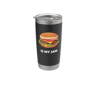 Hamburger Is My Jam Texte Fast Food Foodie Graphique Gobelet isotherme en acier inoxydable double paroi