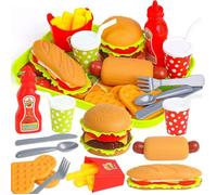 Hamburger Jouet,Groupe Nourriture Jouet Dinette Enfant Aliments Pour Garçon Fille,Cadeau Éducatif