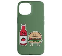 Hamburger Ketchup Fast Food Buddies Bun Galette Burger Coque pour iPhone 15