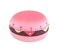 Hamburger Kitchen Timer - Cute Mechanical 60 Minute Countdown Clock, Manual Timing Tool | Long Lasting Creatives Fun Burger Shape Timer for Baking Cooking Learning School Projects Home Decor