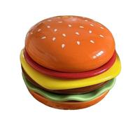 Hamburger Plate, Dinnerware Set, Kitchen Plates with Space Saving Stackable Feature and Food Safe Materials for Fun Parties, Weddings, or Entertaining Guests, 1 set