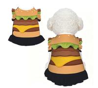 Hamburger Stack L Vêtements pour petits chiens - Tenue d'été mignonne pour chiot, vêtements doux et respirants pour chat