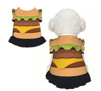 Hamburger Stack XL Vêtements pour petits chiens - Tenue d'été mignonne pour chiot, vêtements doux et respirants pour chat